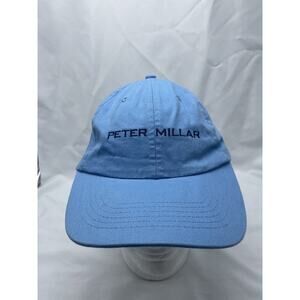 Peter Millar Hat Strap Back Blue Adjustable Embroidered Spell Out Men Golf